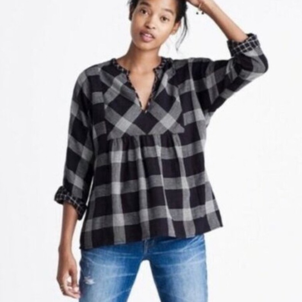 Madewell Plaid Hayden Pullover Top